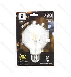 LAMPADINA LED G95 E27 6W - LUCE CALDA 2700K