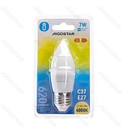 LAMPADINA LED C37 E27 7W - LUCE NEUTRA - 620LM