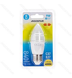 LAMPADINA LED C37 E27 9W - LUCE NEUTRA - 840LMAigostar