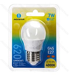 MINI GLOBO LED G45 E27 7W - LUCE NEUTRA - 620LMAigostar