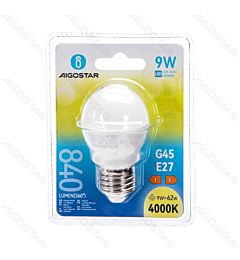 MINI GLOBO LED G45 E27 9W - LUCE NEUTRA - 840LM