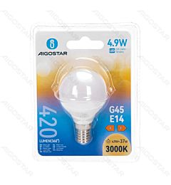 MINI GLOBO LED G45 E14 4.9W - LUCE CALDA - 420LMAigostar