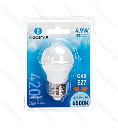 MINI GLOBO LED G45 E27 4.9W - LUCE FREDDA - 420LMAigostar