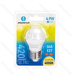 MINI GLOBO LED G45 E27 4.9W - LUCE NEUTRA - 420LM