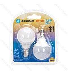 MINI GLOBO LED G45 E14 4.9W - LUCE CALDA 420LM - 2ZAigostar