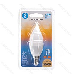LAMPADINA LED C37 E14 4.9W - LUCE CALDA - 420LMAigostar