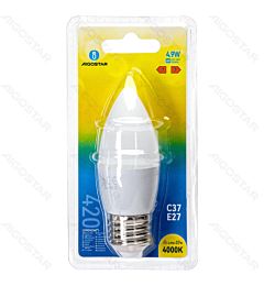 LAMPADINE LED C37 E27 4.9W - LUCE NEUTRA - 420LM