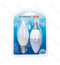 LAMPADINA LED C37 E14 4.9W - LUCE FREDDA 420LM - 2PZAigostar