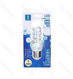 LAMPADINA LED A SPIRALE E27 4.9W - LUCE NEUTRA - 440LM
