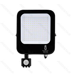 FLOODLIGHT LED CON SENSORE NERO 100W - LUCE NEUTRA