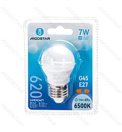 MINI GLOBO LED G45 E27 7W - LUCE FREDDA - 620LMAigostar