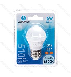 MINI GLOBO LED G45 E27 6W - LUCE FREDDA - 510LMAigostar