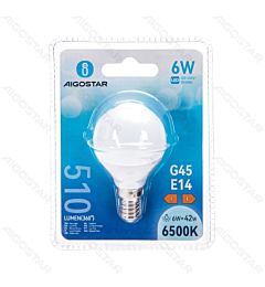 MINI GLOBO LED G45 E14 6W - LUCE FREDDA - 510LMAigostar