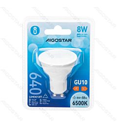 LED GU10 8W - LUCE FREDDA 6500K - 640LMAigostar