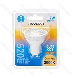 LED GU10 COB 7W - LUCE CALDA 3000K - 520LM