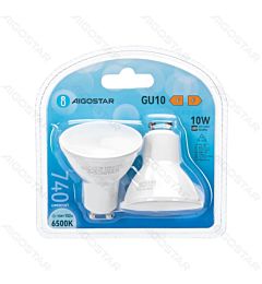 LED GU10 10W - LUCE FREDDA 6500K 740LM - 2PZ
