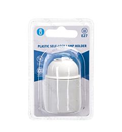PORTALAMPADA E27 IN PLASTICA AUTOBLOCCANTE - BIANCO
