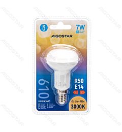 LAMPADINA LED R50 E14 7W - LUCE CALDA - 610LM