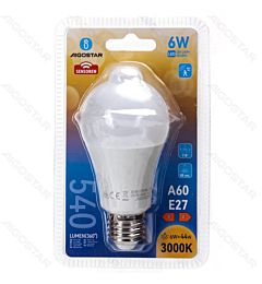 LAMPADINA LED  A60 CON SENSORE E27 6W - LUCE CALDA
