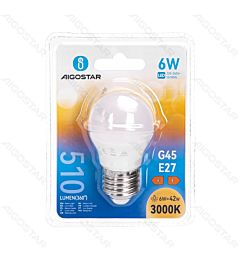 MINI GLOBO LED G45 E27 6W - LUCE CALDA - 510LM