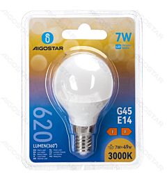 MINI GLOBO LED G45 E14 7W - LUCE CALDA - 620LMAigostar