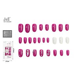 J&E UNGHIE FINTE CON DIAMANTE - FUCSIA 24PZ