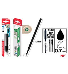 MP RICARICA PER PENNA CANCELLABILE 0.7MM 3PZ NEROMp