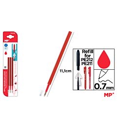 MP RICARICA PER PENNA CANCELLABILE 0.7MM 3PZ ROSSOMp
