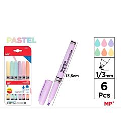 MP EVIDENZIATORI A PENNA 1-3MM 6PZ COL.ASS PASTELMp