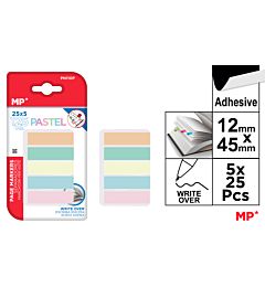 MP SEGNAPAGINE ADESIVI 44X12MM 25X5 COLORI PASTELMp