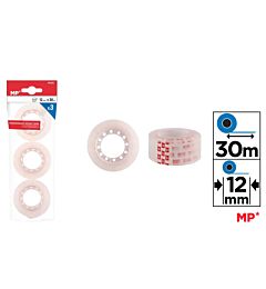 MP NASTRO ADESIVO TRASPARENTE 12MMx30M - 3PZ