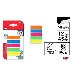 MP SEGNAPAGINE ADESIVI 44X12MM 25X5 COLORI FLUOMp