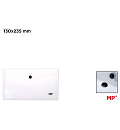MP BUSTA TRASPARENTE CHIUSURA BOTTONE 23.5X13CM NE