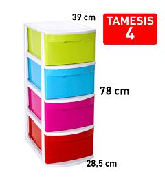 CASSETTIERA 4 CASSETTI TAMESIS BIANCOLORE