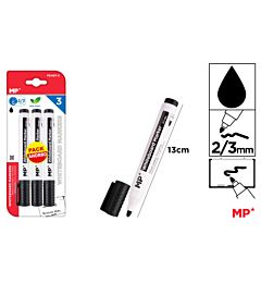 MARCATORE PER LAVAGNE 2/3MM NERO 3PZ