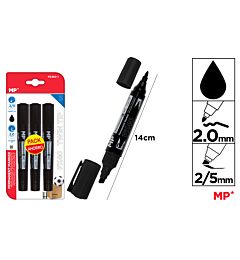 MP MARCATORE PERMANENTE DOPPIA PUNTA 3PZ NEROMp