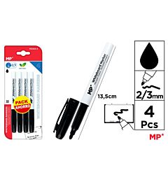 MP PENNARELLO LAVAGNA PUNTA TONDA 2/3MM 4PZ NEROMp