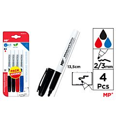 MP PENNARELLO LAVAGNA PUNTA TONDA 2/3MM 4PZ 2N/B/RMp