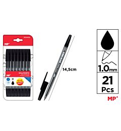 MP PENNE SFERA 1.0MM 21PZ NEROMp
