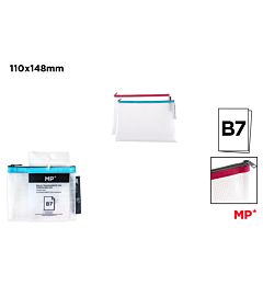 MP BUSTA TRASPARENTE EVA B7 CHIUSURA ZIP COL. ASS.