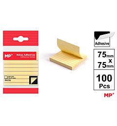 MP NOTE ADESIVE RIGATE 75X75MM 75G 100F GIALLOMp