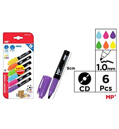 MP MINI MARCATORE PERM CD/DVD 1.0MM 6PZ COL. ASS.