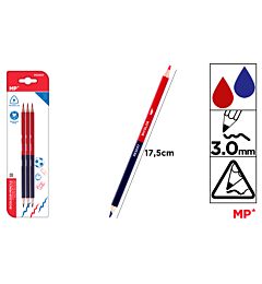 MP MATITA DOPPIA PUNTA TRIANG 3.0MM BLU ROSSO 3PZMp