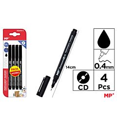 MP MARCATORE CD/DVD PUNTA FINE 0.4MM 4PZ NEROMp