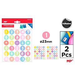 MP STICKERS ADESIVI PN125/20 - NUMERI PASTEL