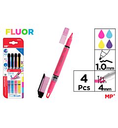 MP EVIDENZIATORE DOPPIA PUNTA 4PZ COL. ASS. FLUO