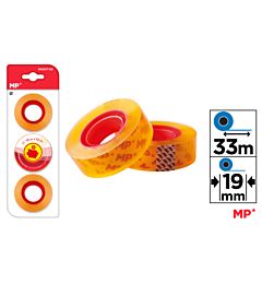 MP NASTRO ADESIVO TRASPARENTE 19MMx33M - 3PZ