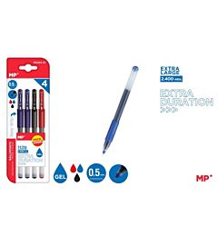MP PENNA GEL 0.5MM ANTIBATTERICO B/N/R - 4PZ