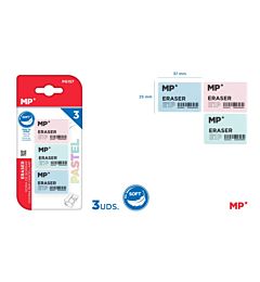 MP GOMMA DA CANCELLARE E1P 37*25MM 3PZ COL. ASS. PMp