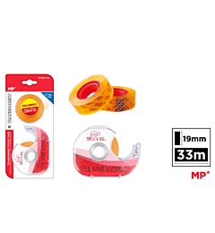 MP NASTRO ADESIVO 19MM*33M 2PZ ARANCIONE TRASP + D